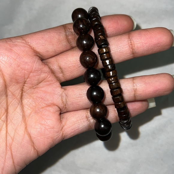Dark Coffee Brown Beaded Bracelet - Picture 3 of 5